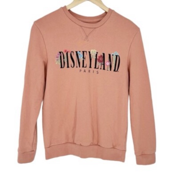 disneyland Sweaters - Disneyland Paris Peach floral Crew Neck Sweater